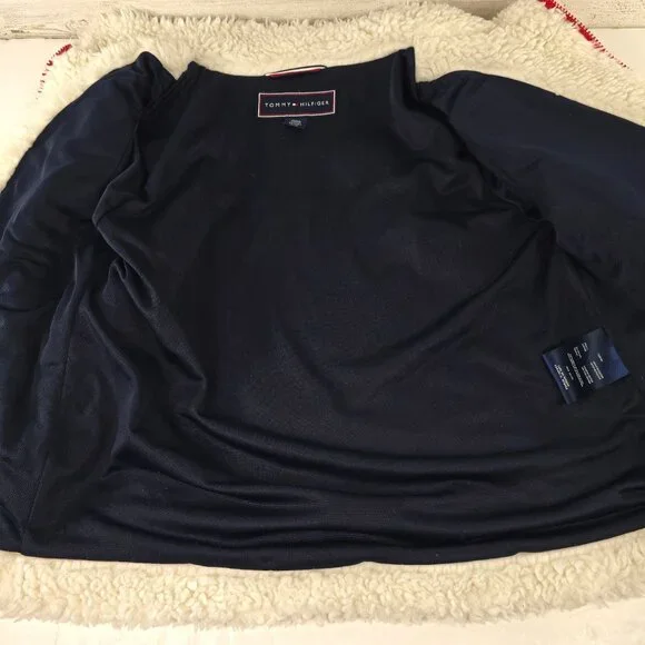 TOMMY HILFIGER White Warm Fuzzy Full Zip Sherpa Jacket WOMEN'S SIZE MEDIUM - Picture 4 of 16